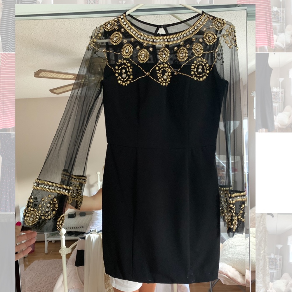 black and gold formal dress